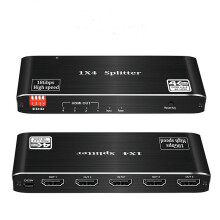 4K HDMI Splitter 1 In 4 Out HDMI 2.0 4K60Hz HDR HDCP2.2 Support 3D Video for TV Projector Monitor