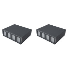 2X Kaartopbergdoos voor Ruilkaarten met Kijkvenster voor Magische Spelkaarten, Kaartdeckhouder Kaarthouder Grijs
