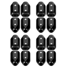 16 Pcs 5/8 Inch Rope Clamps Large Reusable Rope Clamp Black Plastic Rope Connector Clamp Suitable for 11-12mm Nylon Rope