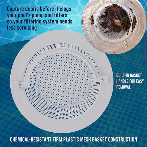 Swimming Pool Skimmer Replacement Basket with Handle, 8 Pack - Above Ground Pool Thru-Wall Skimmer Baskets 2