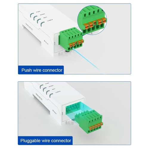3X RS485 to Ethernet Converter Tiny Size Serial Server USR-DR134 Support TCP/UDP/HTTP/DHCP/DNSP Modbus TCP/RTU 2