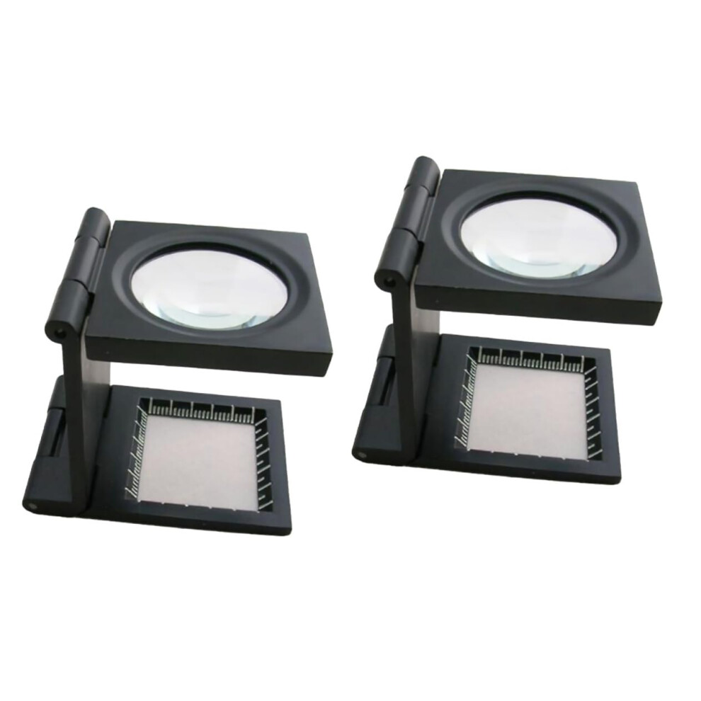 Magnifying Glass Dual Pack for Jewelers and Cross Stitch Desktop Reading Magnifier with Stand