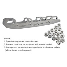 Lame de Patinage sur Glace en Acier Inoxydable Patinage Artistique avec Dent de Couteau pour Adulte Enfant Patins Ă Roulettes Chaussures 326Mm