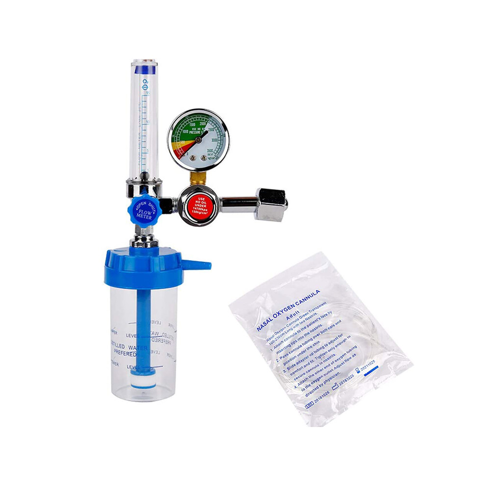 Oxygen Pressure Regulator Inhalator Gauge Pressure Reducing Valve G5/8 inch Flow Meter Absorber Buoy Type Inhalator