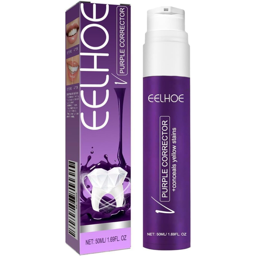 Purple Teeth Whitening Toothpaste With Hydrogen Peroxide, Stain Lifting, Kit Compatible (1)