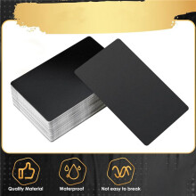 200 Pcs Metal Engraving Blanks Aluminum Sheet Laser Engraving Business Card Engraving DIY Gift Cards, Matte Black