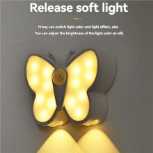 2X Butterfly Motion Sensor Night Light LED Under Cabinet Light Rechargeable Night Lamp Wardrobe Stair Kitchen Light