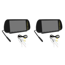 2 Set 7 Inch Car LCD Mirror Monitor Parking Screen 2 AV Input Auto Display Assist for Rear View Reversing Camera