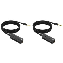 2st 3,5 mm Audioverlengkabel met Volumeregeling, Compatibel voor 700 OE2 QC25 QC35II QC35 QC45 Soundlink-Hoofdtelefoon