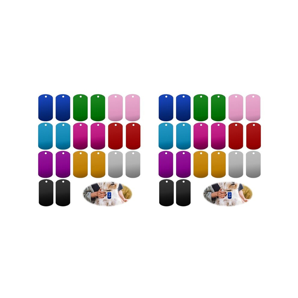 40Pcs Of Metal Stamping Blank Aluminum Tags Multi-Color Metal Tags For Stamping, Engraving Blank Keychain For Engraving 6034057625019