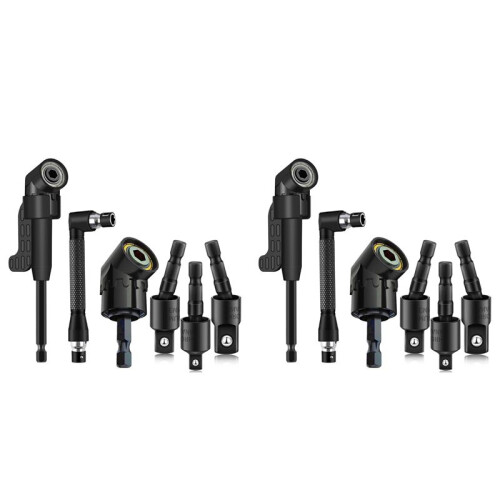 12Pcs Right Angle Drill Attachment Set with 105 Angle Drill Adapter and Impact Grade Socket Adapter