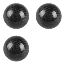 3X Style Universal Carbon Fiber Manual Gear Shift Knob with 3 Adapter for Most Car Decorations Classic Round