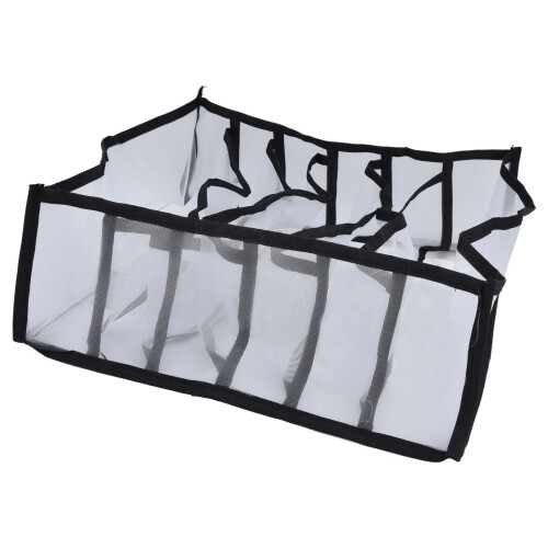 Mesh Bras Storage Box 6 Cells Foldable Nylon Drawer Organizer