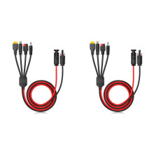 2X 4-in-1 Solar Panel Connector Extension Cable Splitter for Anderson Connector Adapter Power Plug XT60 Female Conn