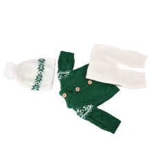 Neugeborenen-Weihnachts-Baby-Outfit-Set mit Mohair-Hut & Shorts Grün