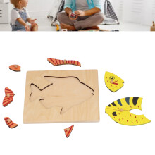 Toddler Wooden Animal Shape Puzzle Toy - Montessori Jigsaw, 24x24cm