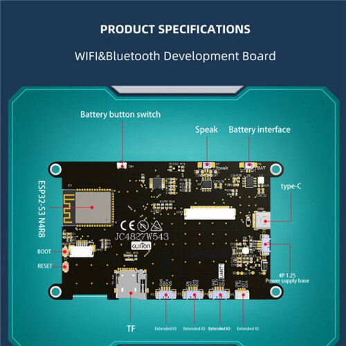 2X ESP32-S3 8M PSRAM 4M FLASH Módulo de Exibição LCD IPS 480x270 HD de 4,3 Polegadas WiFi  240Mhz LX6 MCU para  LVGL(A) 2