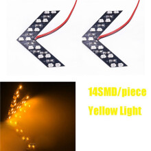 8PCS Universal 14-SMD Car Side Rearview Mirror Turn Signal LED Lights Blinker Retrofit Yellow Light