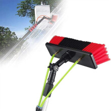6m Telescopic Window Cleaning Pole with 30cm Brush Head for Solar Panels and Conservatories