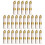 25 Pre Rolled Gold Plastic Silverware - Wrapped Disposable Silverware Set with Forks, Knives, Spoons, White Napkins 1