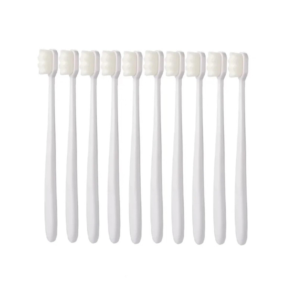 Soft Toothbrush 10 Pack with Million Nano Bristles for Gentle Deep Cleaning and Travel Use
