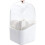 Square Makeup Brush Holder, 360Degree Rotating Makeup Brushes Container, Waterproof Makeup Holder with Lid(White) 2