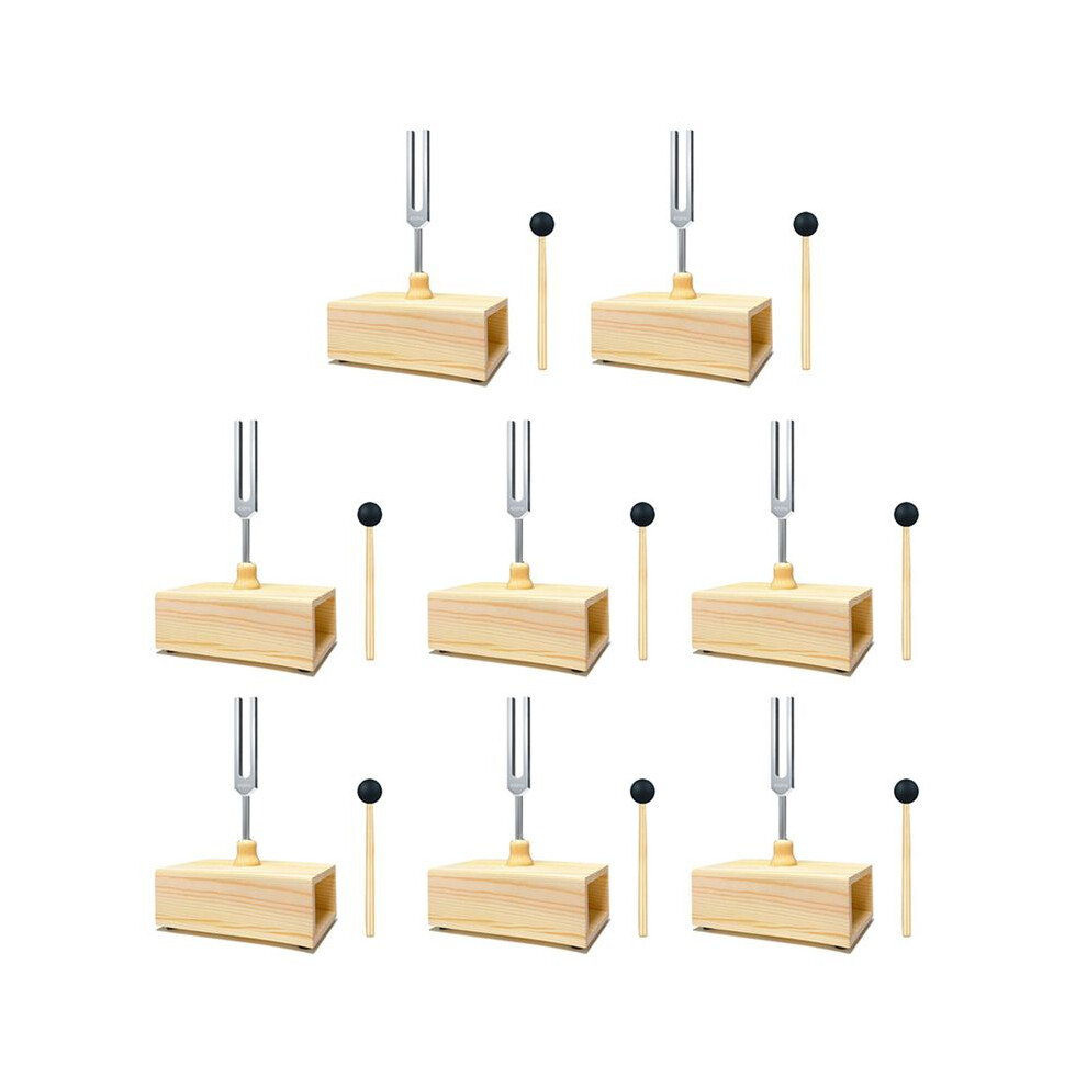 8X 432 Hz Tuning Fork with Resonance Box,for Sound Healing,Tuning Fork Resonance Teaching, Hearing Tests, Meditation