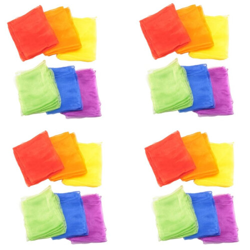 48 Pezzi Bambini Giocoleria Sciarpe Danza Musica Sciarpe Sciarpe Colorate Movimento Sciarpe Ritmo Sciarpe per Bambini Movimento 2