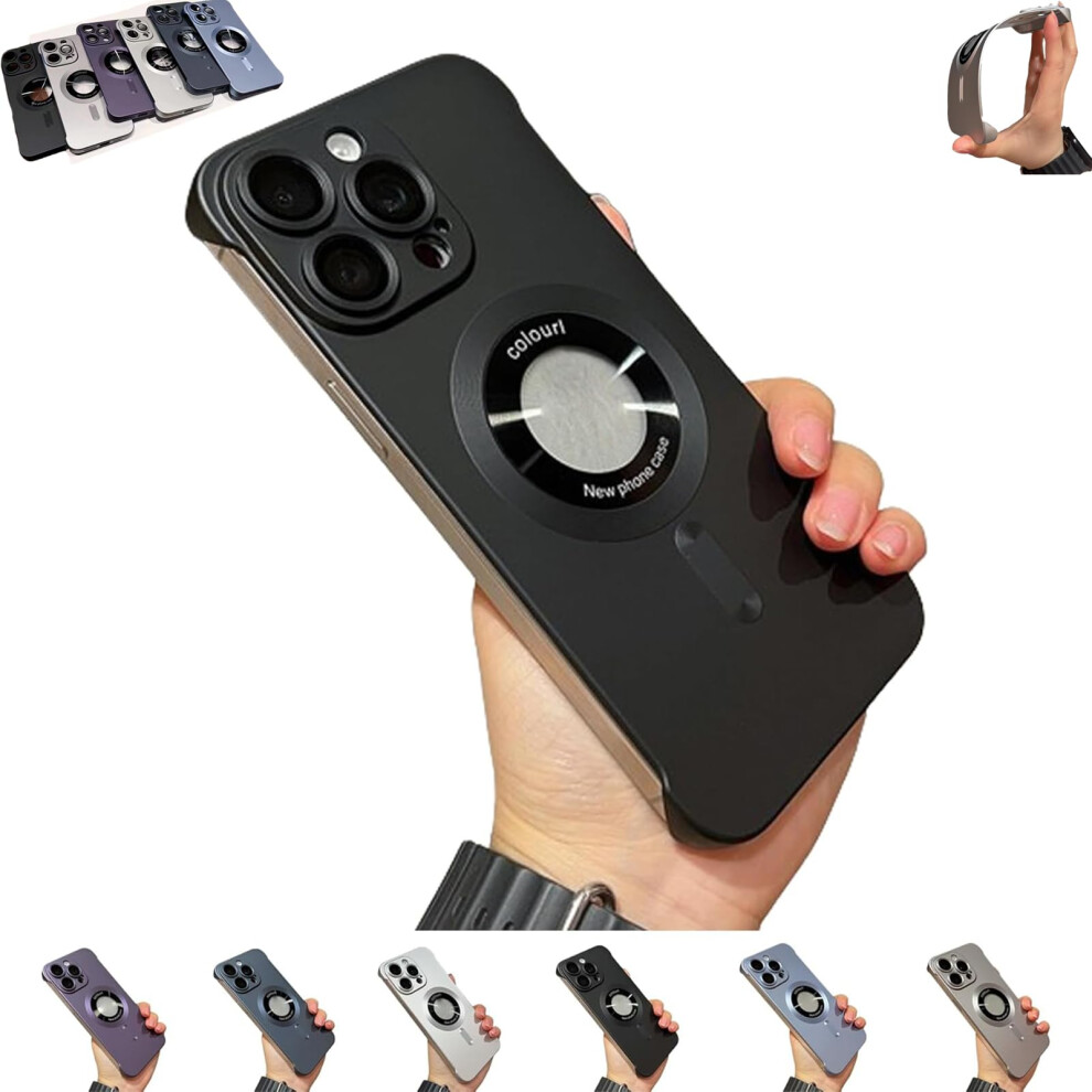 Magnetic Case For Iphone 15 With Frosted Matte Finish, Ultra Thin Design And 360 Drop Protection (Black) Black 9330225000303