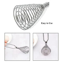 2X Batedor de Bobina de Mola de AçO InoxidáVel Fio Chicote-Creme Batedor de Ovos Molho-Creme Misturador Manual AcessóRios de Ferramentas de Cozinha