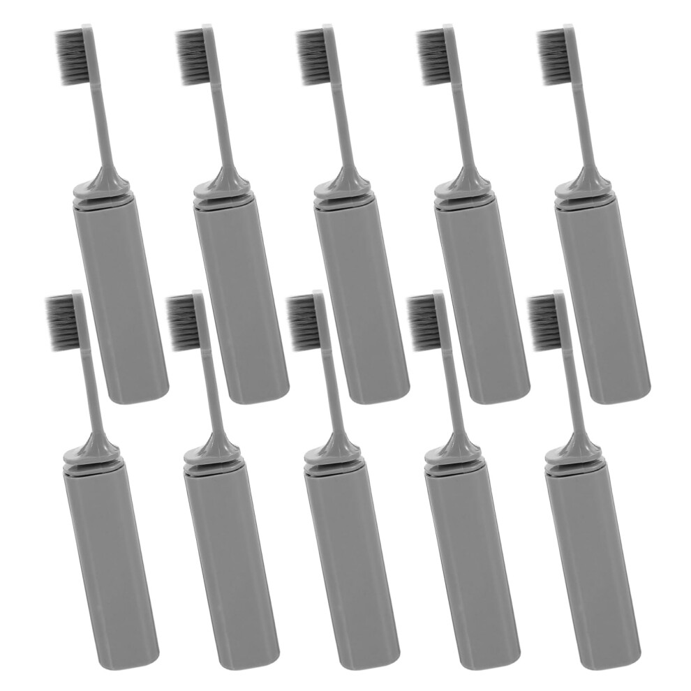 10pcs Travel Toothbrush Set with Dustproof Covers Soft Bristles for Camping and Hiking