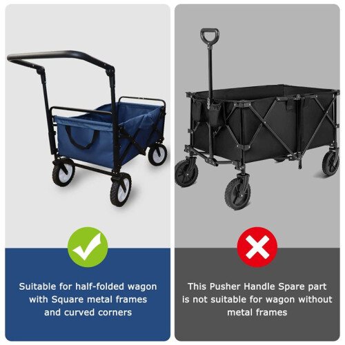2X Foldable Folding Cart Push Handle  Extendable Cart Trolley Handle Accessories Wagon Cart Equipment 2