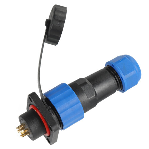 Waterproof Square Power Socket SP166 IP68 Aviation Power Connector 250V 5A 2