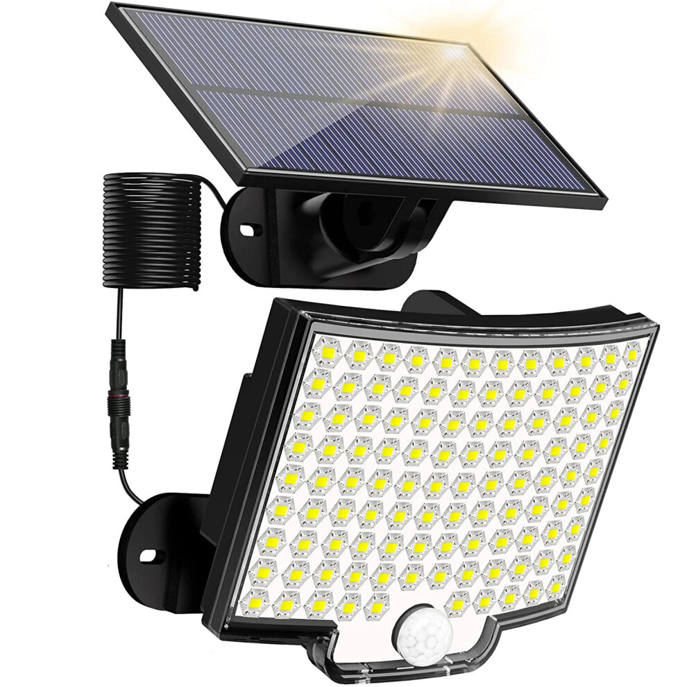 (2Pcs, Without Remote Control) Elfeland Solar Light Outdoor 106 Led Super Bright Motion Sensor Solar Strong Power Led Garden Wall Lamp Ip65 7064308198381