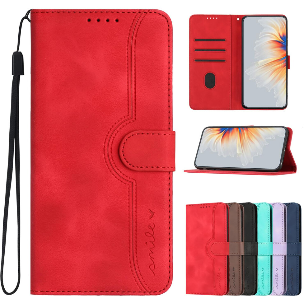 Magnetic Wallet Case With Kickstand, Shockproof Flip Cover Card Holder For Sony Xperia 1 Iii Red 9330225000471