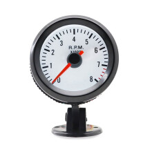 Automotive 2-Inch 52mm Light Black Circle Tachometer 0-8000RPM for 1-8 Cylinders LED Light