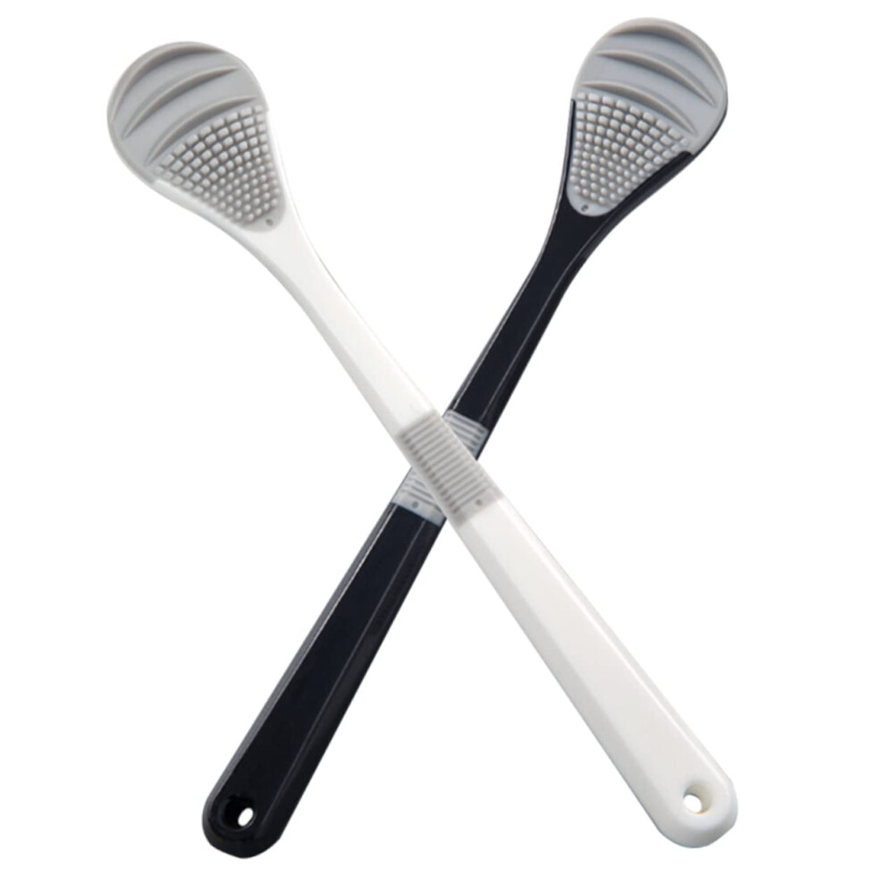 2 Pack Reusable Tongue Scraper Soft Surface Tongue Cleaner for Oral Hygiene and Fresh Breath
