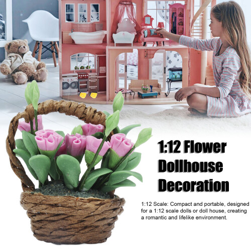 1:12 Scale Mini Clay Flower Carnations Doll House Accessory Perfect for Display 2