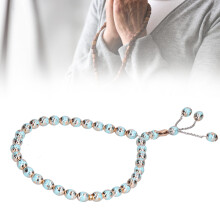 Bright Blue Muslim Prayer Beads, Resin & Metal, 12mm Delicate Tassbih