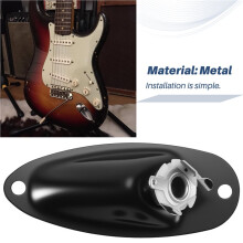 Boat Style 1/4 Tum Laddad GitarrutgåNg Mono Jack Plug Socket Platta för Strat Stratocater Style Elektrisk Gitarr, Svart