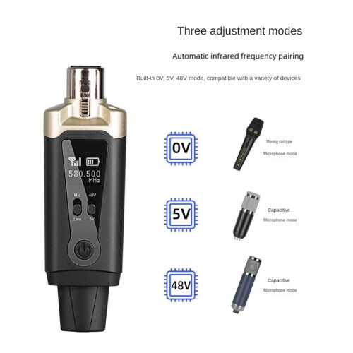 2X Wireless Microphone System UHF Wireless XLR Transmitter and Receiver for Dynamic Microphone, Audio Mixer, PA System