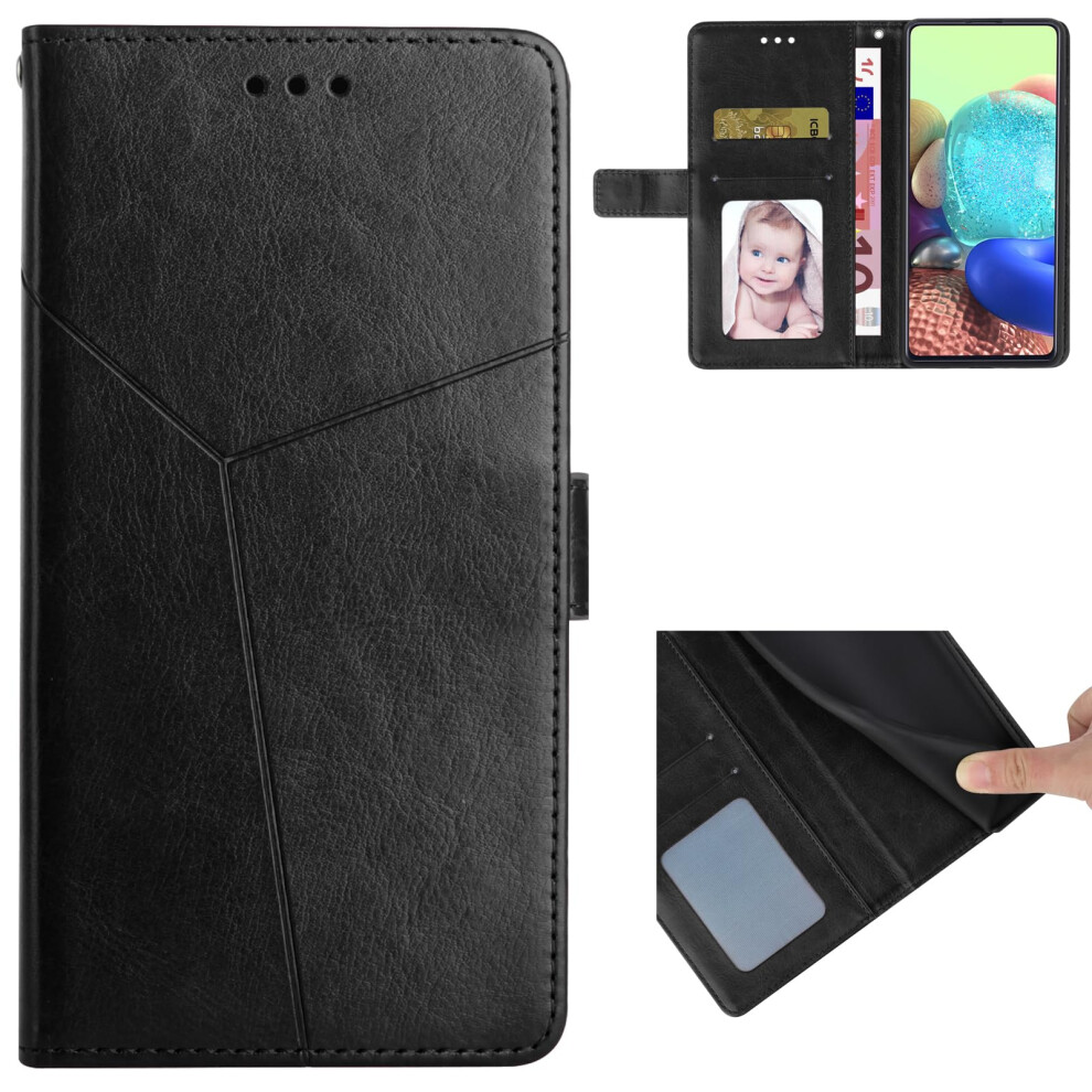 Leather Wallet Case Magnetic Closure Card Holder Flip Kickstand For Tecno Camon 19 Pro 5G Black 9330225000693
