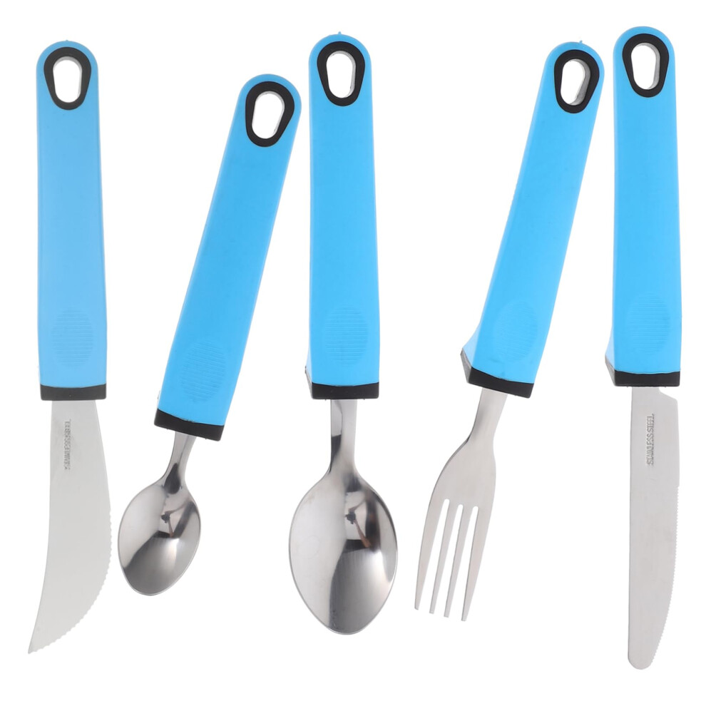 Adaptive Utensils AntiShake Spoon with Ergonomic Nonslip Handle for Elderly and Disabled Feeding
