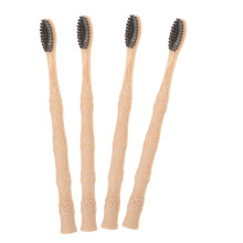 Bamboo Toothbrush Set for Adults with Soft Bristles, EcoFriendly 4 Pack for Home and Travel