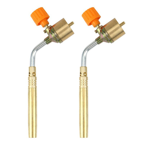 2X Brass MAPP, Propane Gas Torch, Automatic Ignition Trigger, Heating Welding Burner, Suitable for Camping and Welding 1