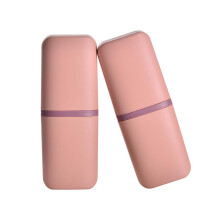 Travel Toothbrush Holder 2 Pack Peach Minimalist Portable Cup Organizer for Bathroom and Business Trip