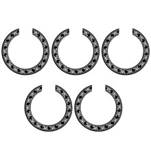 5X Sound Hole Rose Decal Sticker for Acoustic Classical Guitar Parts Black+Silver
