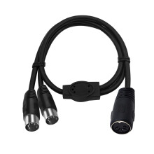 5 Pin DIN Splitter Cable Male to Dual Female Audio Extension with Noise Reduction for Amplifier and Receiver