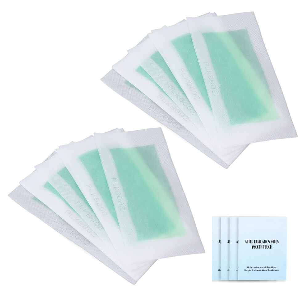 40pcs Double Side Wax Strips Kit for Hair Removal with Cleaning Pads