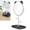 Cosmetic Cat Ears Adjustable Vanity Mirror with Storage Tray Black 7